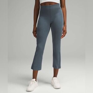 Lululemon Ribbed Softstreme Zip Leg High Rise Crop 25" size 6 Iron Blue IRBU